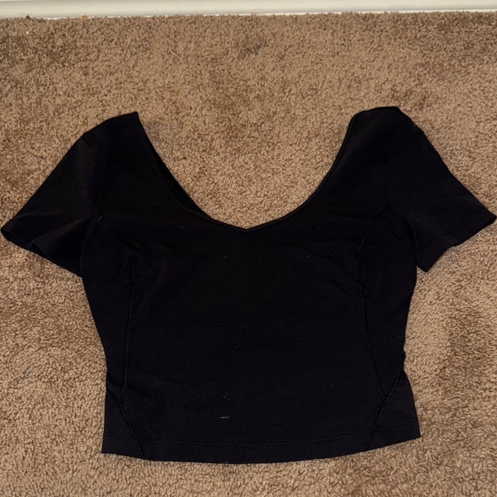 Lululemon Athletica Black Cap Sleeve shirt